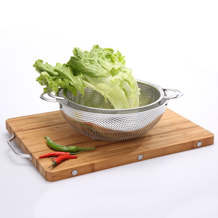 Stainless Steel Round Wash Basket Binaural Wash Rice Basket Drain Basin