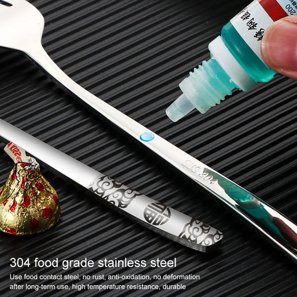 Stainless Steel Tableware Student Office Worker Portable Tableware Set, 2 PCS / Set Silver, 3 PCS / Set Silver, 2 PCS / Set Gold, 3 PCS / Set Gold, 2 PCS / Set Rose Gold, 3 PCS / Set Rose Gold, 2 PCS / Set Black, 3 PCS / Set Black