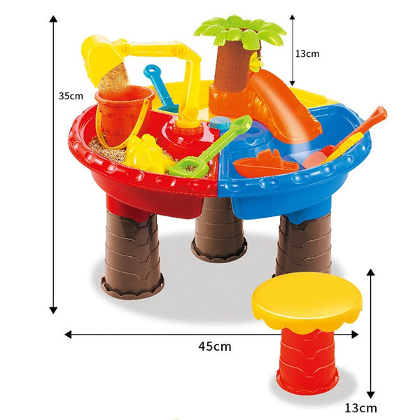 Outdoor Sandy Beach Table Toys Set for Kids, Beach Table(Tree and Round Table), Beach Table(Dolphin and Round Table), Beach Table(Tree and Square Table), Beach Table(Dolphin and Square Table)