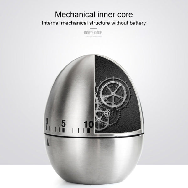 Mechanical Egg Kitchen Cooking Timer Alarm 60 Minutes Stainless Steel  Kitchen Tools, Mechanical Egg Timer