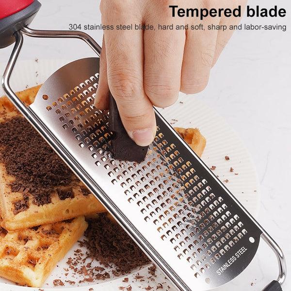 Cheese Grater Stainless Steel Blade Cheese Slicer Lemon Grater Chocolate Scraping Planer with Protective Cover, Cheese Grater (Red), Cheese Grater (Black)