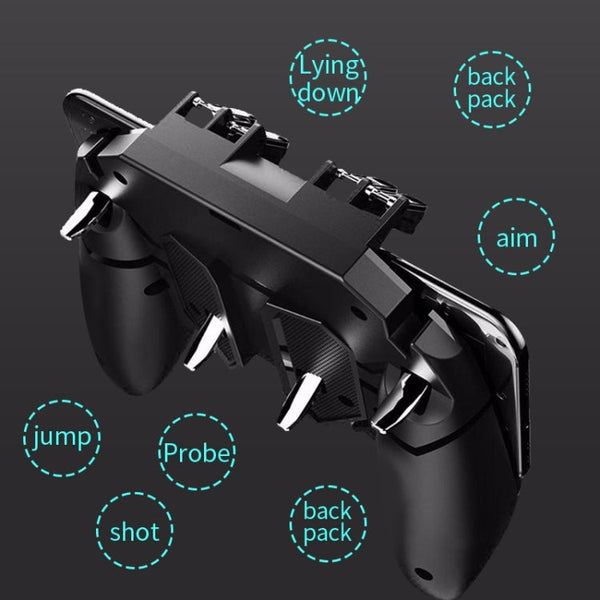 MeMo AK66 Six Fingers Metal Trigger Press Shooting Controller Gamepad Joystick