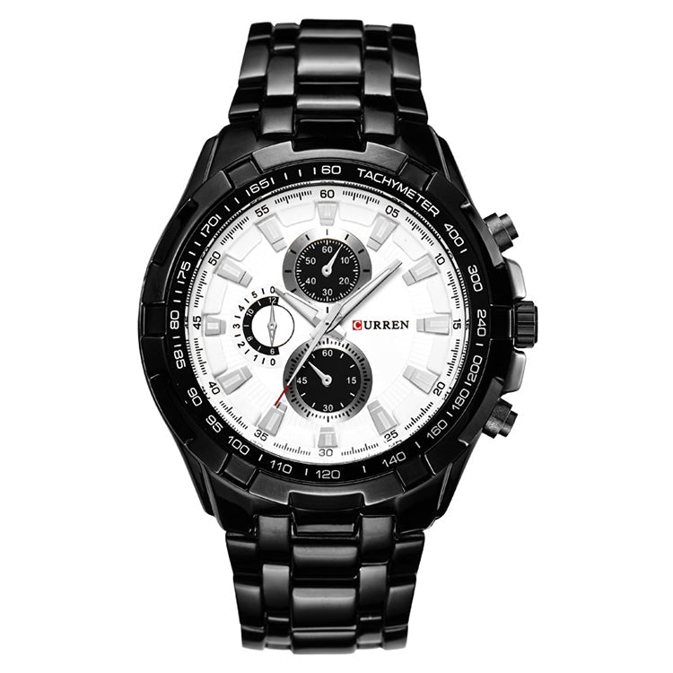 CURREN 8023 Men Stainless Steel Analog Sport Quartz Watch, White case white face, Silver case gold face, Silver case gold ring black face, Black case white face, Black case black face, Black case gold ring white face, Black case gold face��������������...
