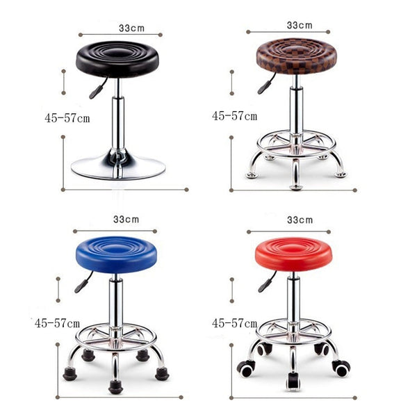Adjustable Beauty Barber Shop Bar Lift Pulley Stool Movable Stool Chair