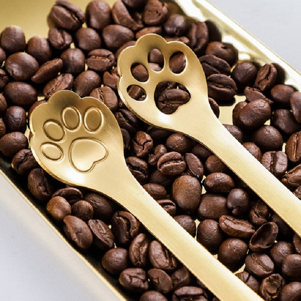 Stainless Steel Creative Cat Claw Coffee Spoon Dessert Cake Spoon, Cat Claw Spoon Gold, Hollow Cat Claw Spoon Gold, Cat Claw Spoon Rose Gold, Hollow Cat Claw Spoon Rose Gold, Cat Claw Spoon Black, Hollow Cat Claw Spoon Black, Cat Claw Spoon Colorful���...