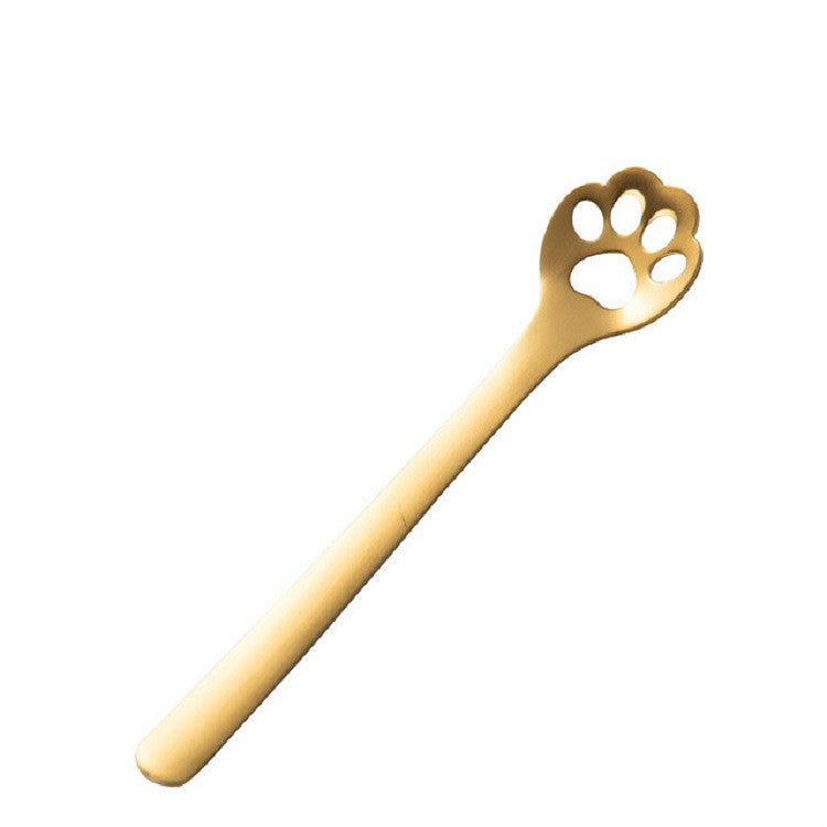 Stainless Steel Creative Cat Claw Coffee Spoon Dessert Cake Spoon, Cat Claw Spoon Gold, Hollow Cat Claw Spoon Gold, Cat Claw Spoon Rose Gold, Hollow Cat Claw Spoon Rose Gold, Cat Claw Spoon Black, Hollow Cat Claw Spoon Black, Cat Claw Spoon Colorful���...
