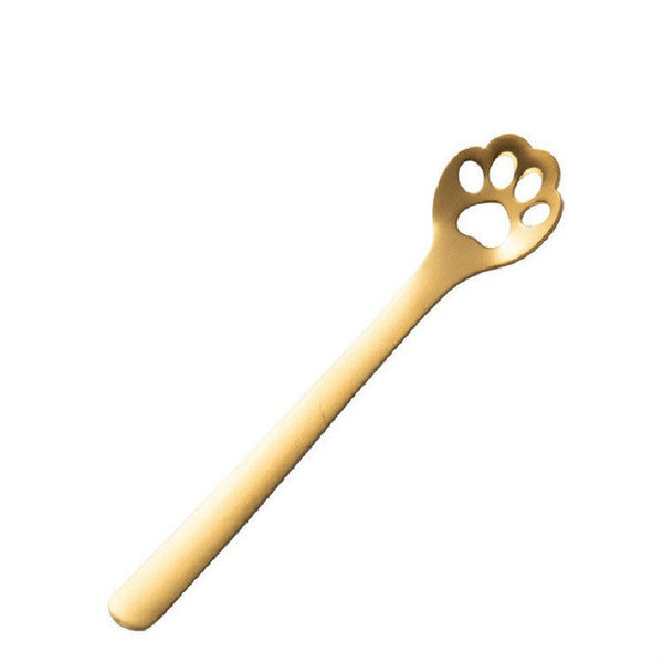 Stainless Steel Creative Cat Claw Coffee Spoon Dessert Cake Spoon, Cat Claw Spoon Gold, Hollow Cat Claw Spoon Gold, Cat Claw Spoon Rose Gold, Hollow Cat Claw Spoon Rose Gold, Cat Claw Spoon Black, Hollow Cat Claw Spoon Black, Cat Claw Spoon Colorful���...