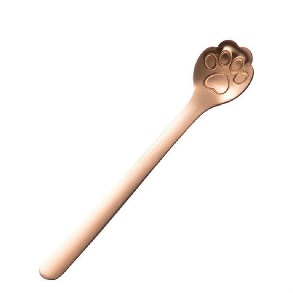 Stainless Steel Creative Cat Claw Coffee Spoon Dessert Cake Spoon, Cat Claw Spoon Gold, Hollow Cat Claw Spoon Gold, Cat Claw Spoon Rose Gold, Hollow Cat Claw Spoon Rose Gold, Cat Claw Spoon Black, Hollow Cat Claw Spoon Black, Cat Claw Spoon Colorful���...