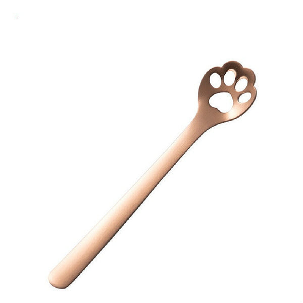 Stainless Steel Creative Cat Claw Coffee Spoon Dessert Cake Spoon, Cat Claw Spoon Gold, Hollow Cat Claw Spoon Gold, Cat Claw Spoon Rose Gold, Hollow Cat Claw Spoon Rose Gold, Cat Claw Spoon Black, Hollow Cat Claw Spoon Black, Cat Claw Spoon Colorful���...