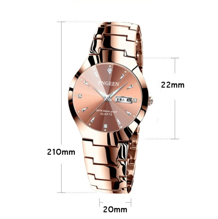 FNGEEN 5808 Women Fashion Steel Strap Quartz Watch Couple Watch, Brown Steel Coffee Surface, Black Steel Black Surface, Stainless Stee White Surface, White Steel Black Surface, Stainless Steel Blue Surface