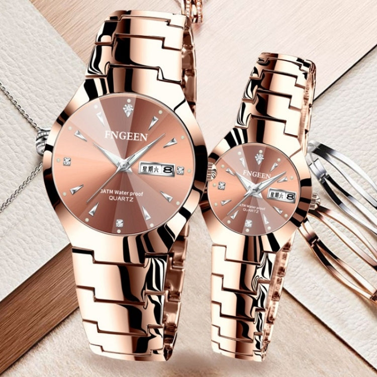 FNGEEN 5808 Women Fashion Steel Strap Quartz Watch Couple Watch, Brown Steel Coffee Surface, Black Steel Black Surface, Stainless Stee White Surface, White Steel Black Surface, Stainless Steel Blue Surface