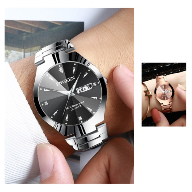 FNGEEN 5808 Women Fashion Steel Strap Quartz Watch Couple Watch, Brown Steel Coffee Surface, Black Steel Black Surface, Stainless Stee White Surface, White Steel Black Surface, Stainless Steel Blue Surface