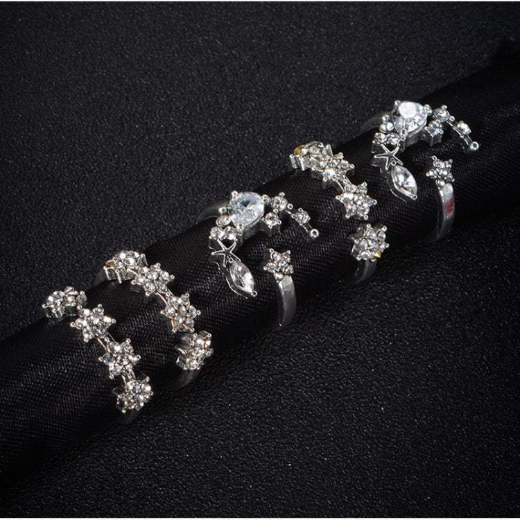 5 PCS/Set Vintage Women Star Moon Adjustable Ring Set