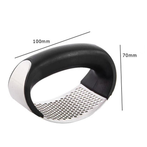 Stainless Steel Garlic Presser Manual Garlic Mincer Chopping Garlic Tools, Garlic Presser(Black)