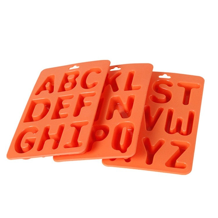 A-Z 3pcs Letter Ice Cube Ice Box Silicone Ice Tray Set, 3 in 1 LetterShalpe(Yellow), 3 in 1 LetterShalpe(Orange)