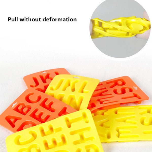 A-Z 3pcs Letter Ice Cube Ice Box Silicone Ice Tray Set, 3 in 1 LetterShalpe(Yellow), 3 in 1 LetterShalpe(Orange)