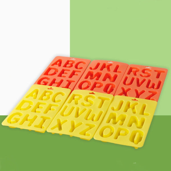 A-Z 3pcs Letter Ice Cube Ice Box Silicone Ice Tray Set, 3 in 1 LetterShalpe(Yellow), 3 in 1 LetterShalpe(Orange)