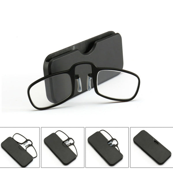 2 PCS TR90 Pince-nez Reading Glasses Presbyopic Glasses with Portable Box