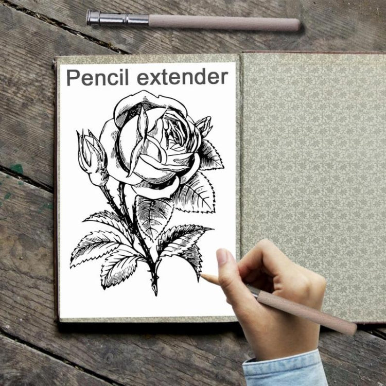 2 PCS Wood Single Head Pencil Extender Holder Sketch School Office Art Write Tool