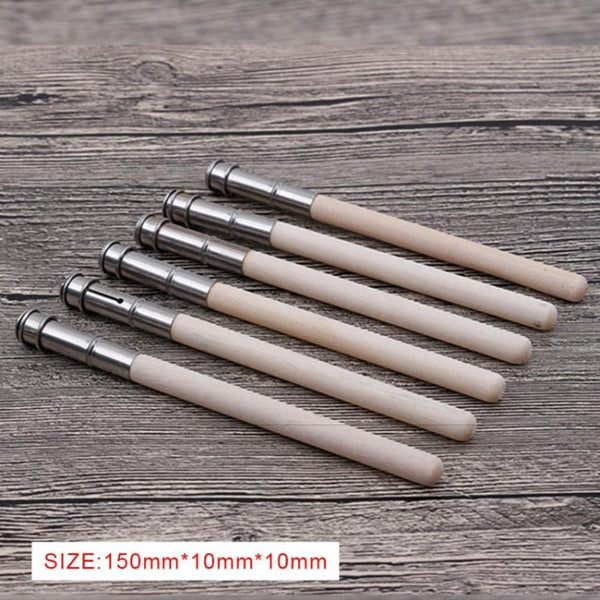 2 PCS Wood Single Head Pencil Extender Holder Sketch School Office Art Write Tool