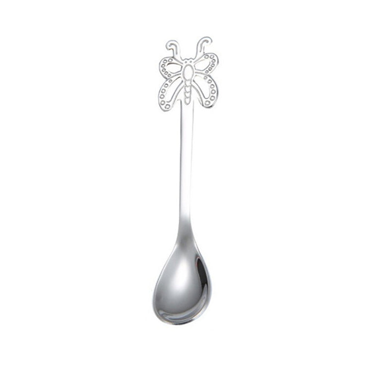 Multicolor Stainless Steel Butterfly Coffee Spoon Fruit Cold Drink Ice Cream Dessert Tea Spoon