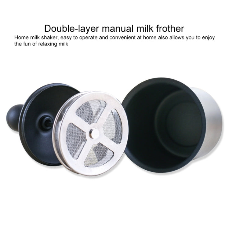 Pump Creamer Stainless Steel Double Mesh Manual Coffee Milk Foam Frothing Pitcher Froth Pump Foamer Cup, 400cc, 800cc