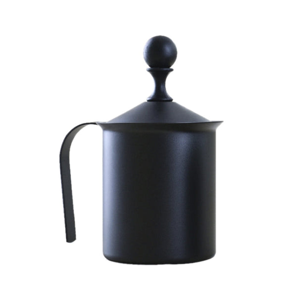 Pump Creamer Stainless Steel Double Mesh Manual Coffee Milk Foam Frothing Pitcher Froth Pump Foamer Cup, 400cc, 800cc