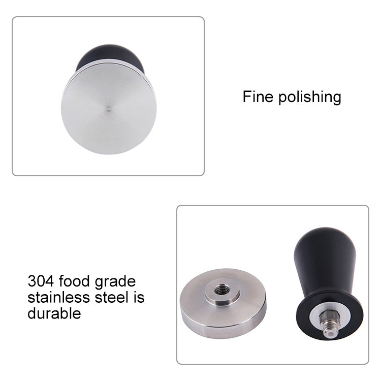 Stainless Steel Coffee Powder Hammer Alumina Constant Pressure Powder Press, 58mm Black
