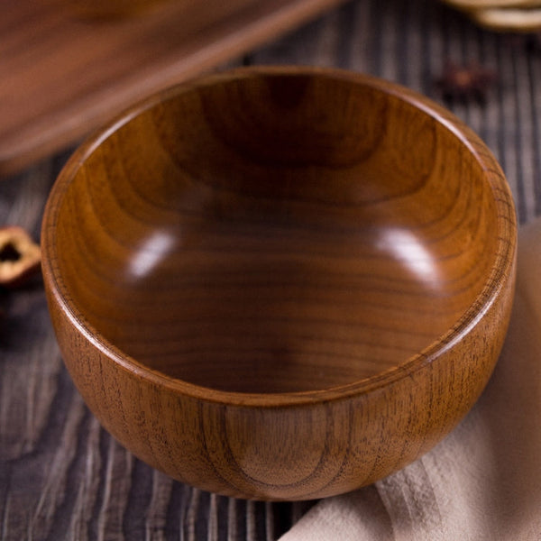Adult Children Jujube Solid Wood Bowl Soup Noodle Bowl Household Tableware, Diameter 9.5 cm, Diameter 10.5 cm, Diameter 11.5 cm, Diameter 13 cm