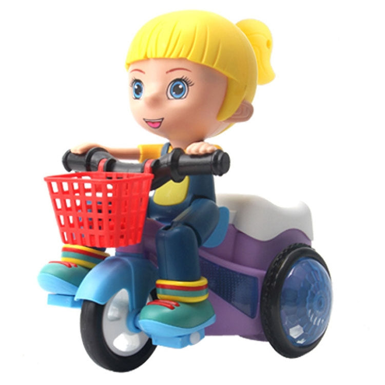 Electric Universal Stunt Tricycle Rotating Cartoon Toy Car with Light Music, Random Color Delivery, Boy, Girl
