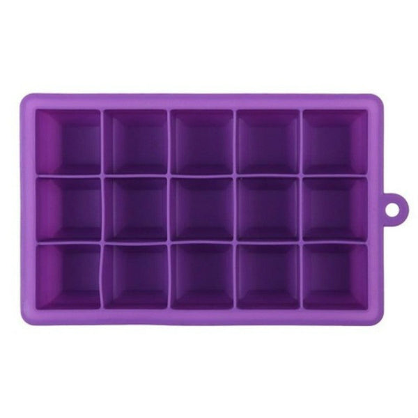 15 Grids DIY Big Ice Cube Mold Square Shape Silicone Ice Tray Fruit Ice Cream Maker