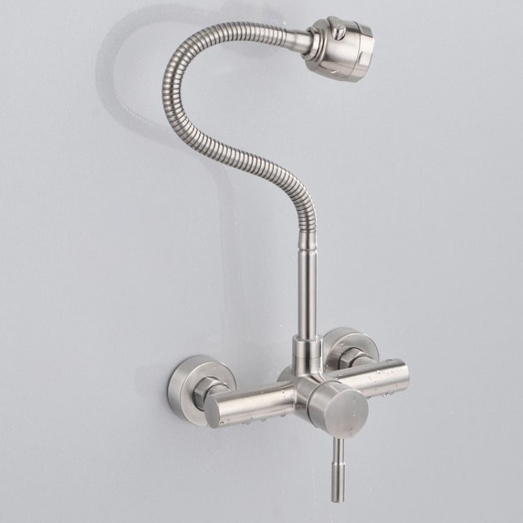 Stainless Steel Material Wall Mounted Kitchen Sink Mixer Faucet Free Rotation Hose Water Tap, Rotation Hose Water Tap