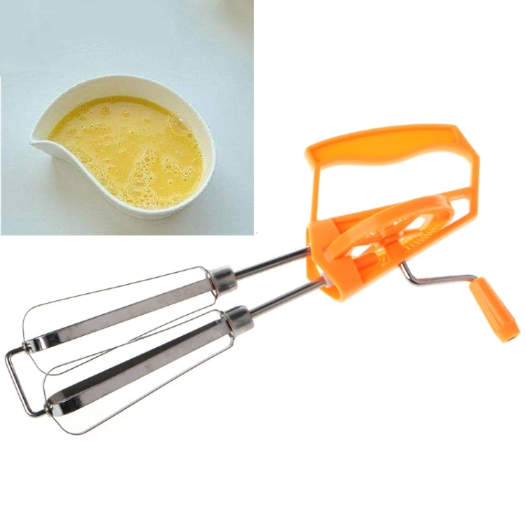 Double Rotation Hand Whisk Egg Beater Stainless Steel Kitchen Blender, Random Color Delivery