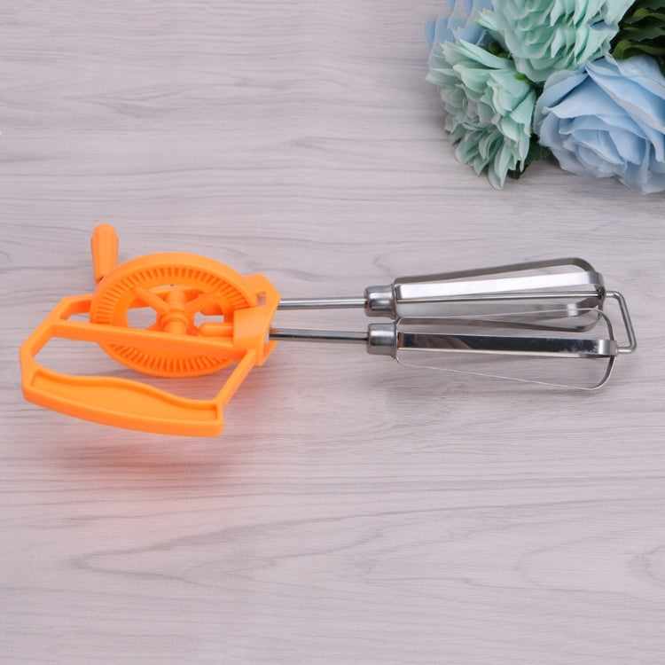 Double Rotation Hand Whisk Egg Beater Stainless Steel Kitchen Blender, Random Color Delivery