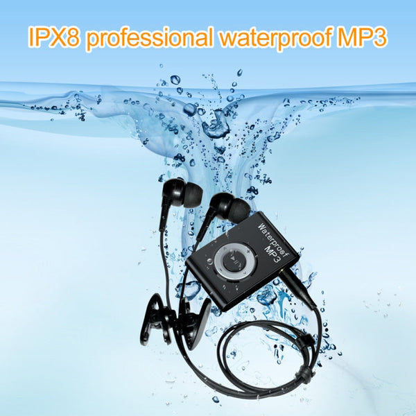 IPX8 Waterproof Swimming Diving Sports MP3 Music Player with Clip & Earphone, Support FM
