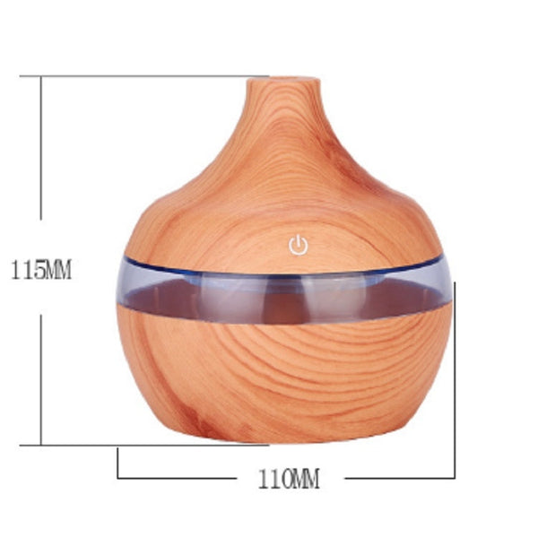 300ML Waterdrop Shape USB Wood Grain Aromatherapy Air Purifier Mute Humidifier, Deep Wood Grain