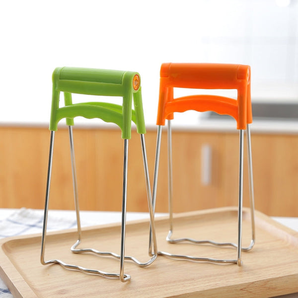 Kitchen Stainless Steel Cup Holder Folder Anti-scalding Dish Clip Tray Clip, Random Color Delivery