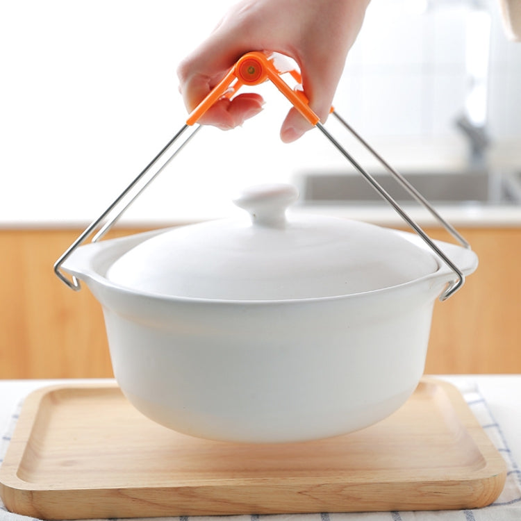 Kitchen Stainless Steel Cup Holder Folder Anti-scalding Dish Clip Tray Clip, Random Color Delivery