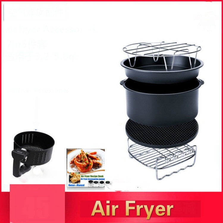 5 in 1 Fryer Accessory Set Multifunctional Air Fryer Set Grill Pizza Pan, 5 in 1 Set