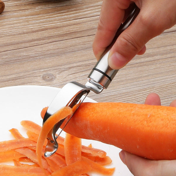 Stainless Steel Peeler Fruit Knife Planer Multi-function Kitchen Scraper Potato Peeling Knife, Triangular Planer, Bow Planer