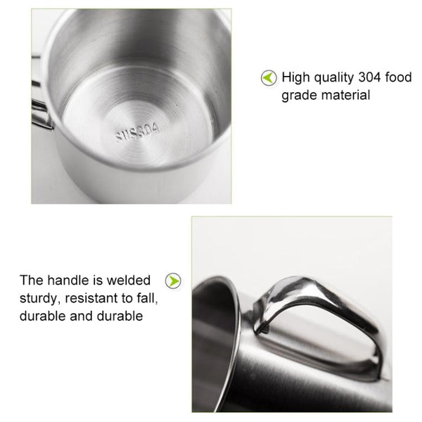 5 PCS Extra Thick 304 Stainless Steel Cup Children's Mouth Cup with Handle Cover Household adult Drinking Water Cup, 7cm without cover, 8cm with cover, 9cm with cover, 10cm with cover, 11cm with cover, 12cm with cover