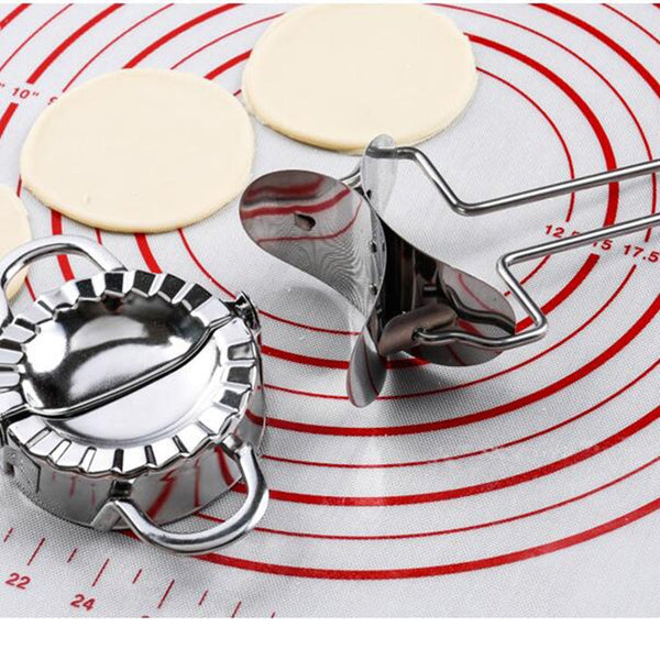 Stainless Steel Dumpling Maker Dough Cutter Dumpling Mould Kitchen Accessories Pastry Tools, Large 9.7cm with White Box, Small 7.7cm with White Box, 8.3 Dumplings Round Knife, 7.3 Dumplings Round knife