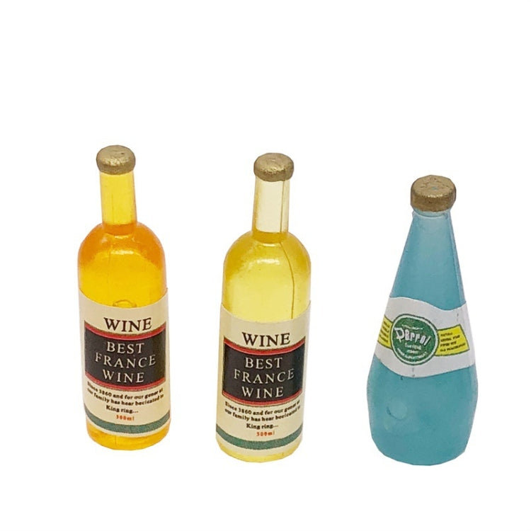 3 PCS / Set 1:12 Mini House Toy Simulation Wine Drink Decoration, 3 PCS / Set Wine Drink Decoration