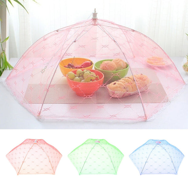 Lace Folding Dish Cover Mesh Cover Dish Dust-proof Printing Food Cover Fly-proof Cover Food Cover, Lace Folding Dish Cover