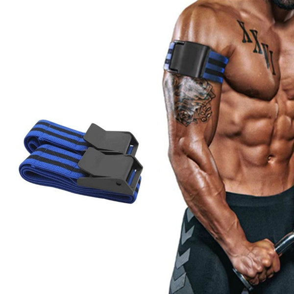 1 Pair Natural Latex Silk Elastic Band Arm Fitness Blood Flow Restriction Training Band, Size: 60 x 5cm, 1 Pair Training Band (Blue), 1 Pair Training Band (Red)