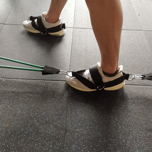 1 Pair Fitness Shoe Cover Pull Rope Fitness Equipment Straps, 1 Pair Pull Rope (Black)