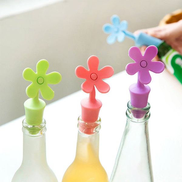 5 PCS Silicone Wine Stopper Flower Beer Stopper