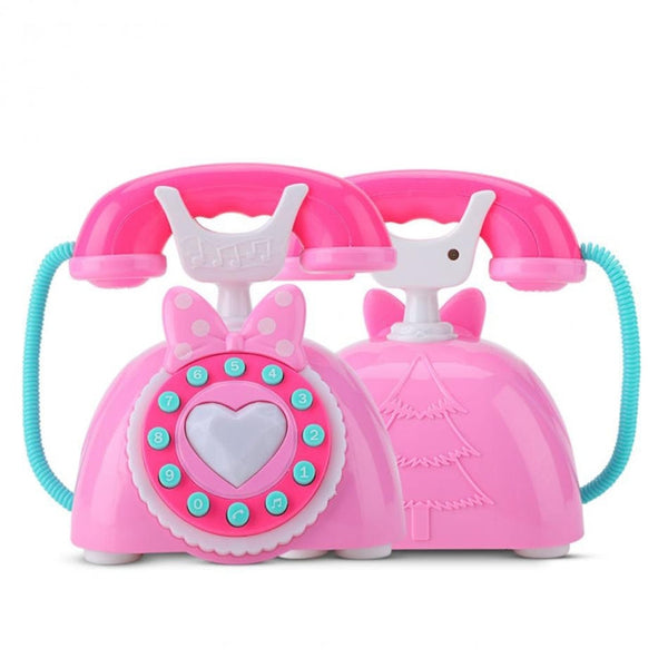 Child Simulation Retro Telephone Light Music Cartoon Early Education Puzzle Musical  Toys