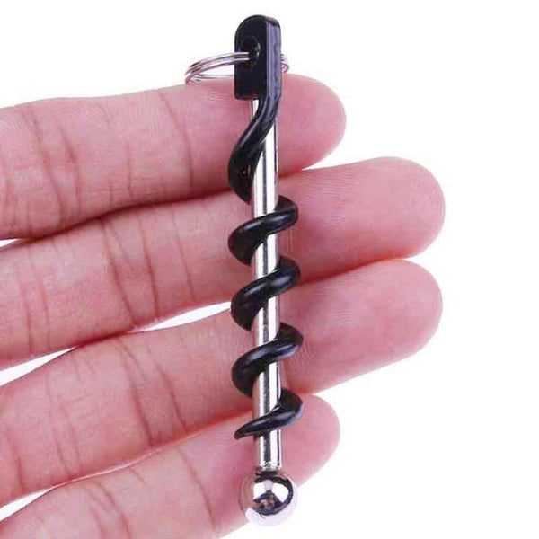 2 PCS Outdoor Creative Corkscrew Pocket Red Wine Tool, Key Ring