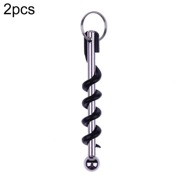 2 PCS Outdoor Creative Corkscrew Pocket Red Wine Tool, Key Ring